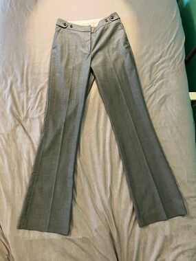 H&M Men's Light Gray Dress Pants with Buttoned Side Tabs